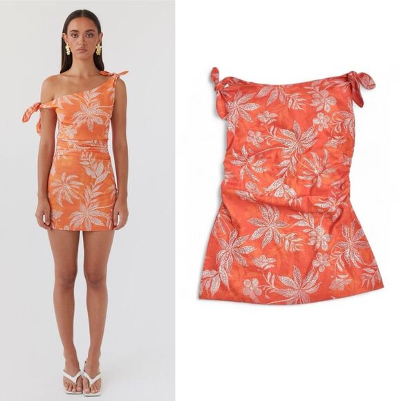NWT Peppermayo Amazonia Linen Mini Dress Sz 16US Beach Wedding Guest Tropical - Picture 1 of 8